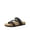 BLACK, variant on Women's Slides Soft Cork Footbed Sandals Comfortable Walking Slip-on Flat Sandals Arch Support Adjustable Buckle Braided Straps Slippers
