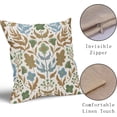 thumbnail image 3 of Brown Blue Green Floral Pillow Covers 20x20 Set of 2 Flower Flower Block Print Decorative Throw Pillowcases Outdoor Spring Summer Farmhouse Cushion Cases Decor for Home Couch Sofa Bed, 3 of 7