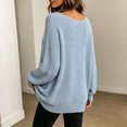 thumbnail image 4 of Lnmiateer Women Oversized V‑Neck Chunky Knit Pullover Sweater Drop‑Shoulder Loose‑Fit Slouchy Fall Winter Daily Outfit, 4 of 6