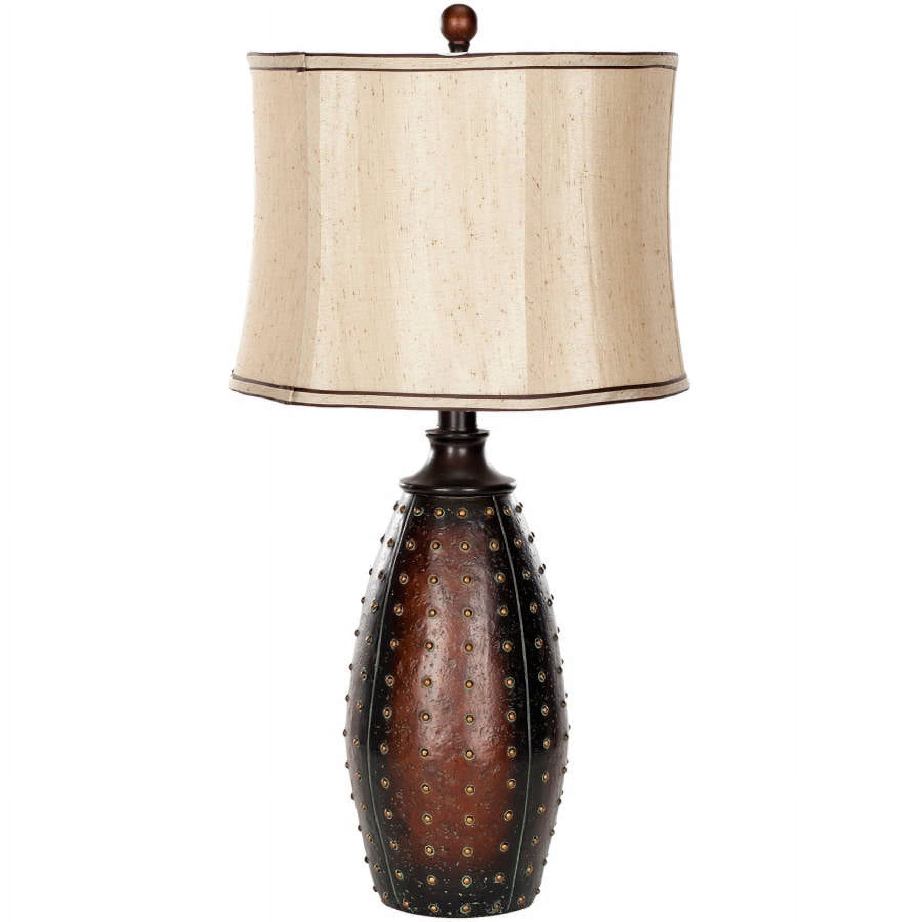 Safavieh Santa Fe 28" Glam Poly Resin Table Lamp with Beige Polyester Shade, Set of 2