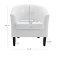 thumbnail image 5 of BELLEZE Accent Arm Club Chair in Faux Leather - Highland (White), 5 of 7