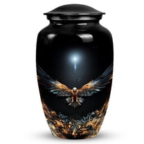 Eagle Spreading Wings Dark Background - Peaceful Farewell Urns - 10Inch - Urns For Human Remians Ashes - Burial Cremation Urns - Large Memorial Urns for Adult Human Ashes Women & Men