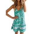 thumbnail image 1 of Electronicheart Robes d'Été Boho Sans Manches Col en V Plage Ample Vert TTG, 1 of 6
