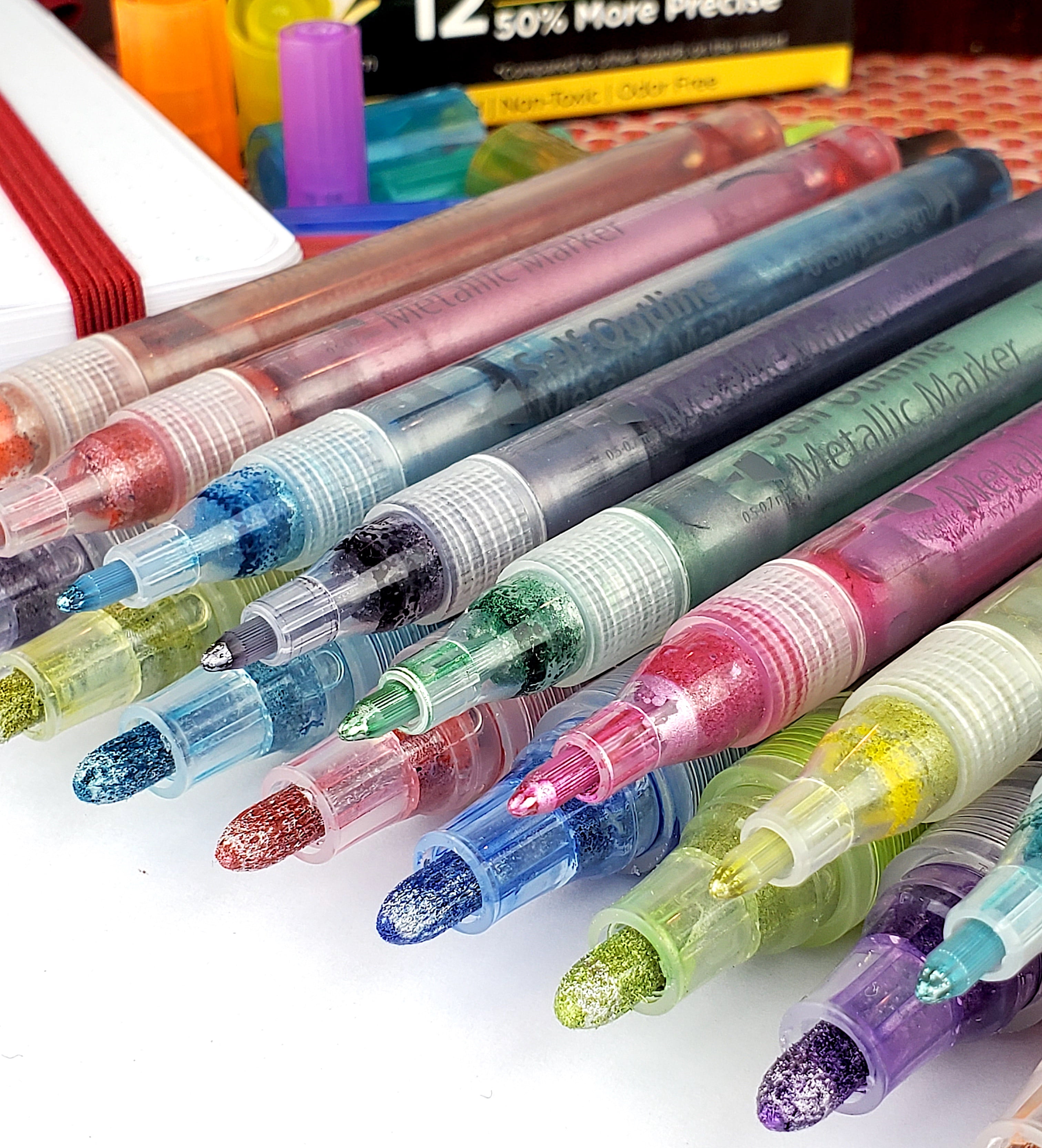 30colors metallic Markers Fine Point Metallic Marker Pens - Temu