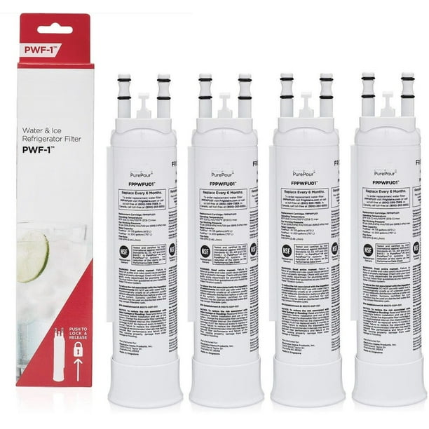 4Pack Frigidare FPPWFU01 PurePour Water and Ice Refrigerator Filter PWF