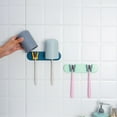 thumbnail image 6 of Naierhg Wall Mounted Hanging Toothbrush Storage Rack Bathroom Punch Free Wash Cup Holder, 6 of 8