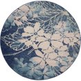 thumbnail image 2 of Nourison Tranquil Floral Navy/Pink 5'3" x ROUND Area Rug, (5 Round), 2 of 8