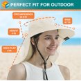 thumbnail image 5 of SUN CUBE Women Hiking Hat Fishing Hat | Ponytail Sun Hat with Neck Flap Wide Brim | Summer Outdoor Camping Beach Safari Ladies Foldable Woman Hat UPF50+ (Ivory Beige), 5 of 9