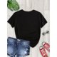 thumbnail image 2 of Elegante camiseta de cuello redondo con gráfico "Pray". Camiseta informal de manga corta para mujer, ideal para primavera y verano. Cómoda, de corte holgado, tela suave y versátil para uso diario. Par, 2 of 4