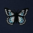thumbnail image 2 of Dalix Butterfly Embroidery Relaxed Hoodie Soft Fleece Sweatshirt Drawcord Fit Lounge Womens in Navy Blue S Small, 2 of 4