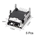 thumbnail image 2 of Connecteur Mini USB PCB Type-B 5P SMT Angle Droit 5pcs, 2 of 4