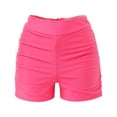 thumbnail image 5 of DHFJKG Summer Swim Shorts For Women Solid Color Ruched High Waist Tummy Control Swimwear Bottoms Comfortable Water Sports Versatile Beachwear, 5 of 9
