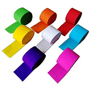 Concert and Various Festivals 91.8 Feet Party Streamer Paper Decorations Crepe Paper for Birthday 8 Rolls Wedding 