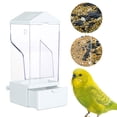 thumbnail image 1 of Comedero automático para pájaros, accesorio transparente, reutilizable, bandeja extraíble inferior, dispensador de comedero para loros, canarios, blanco, 1 of 7