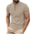 thumbnail image 2 of Kakii Men's Short Sleeve Henley Shirt - Premium Fitted for Men - Comfortable Casual Daily Wear, 2 of 6