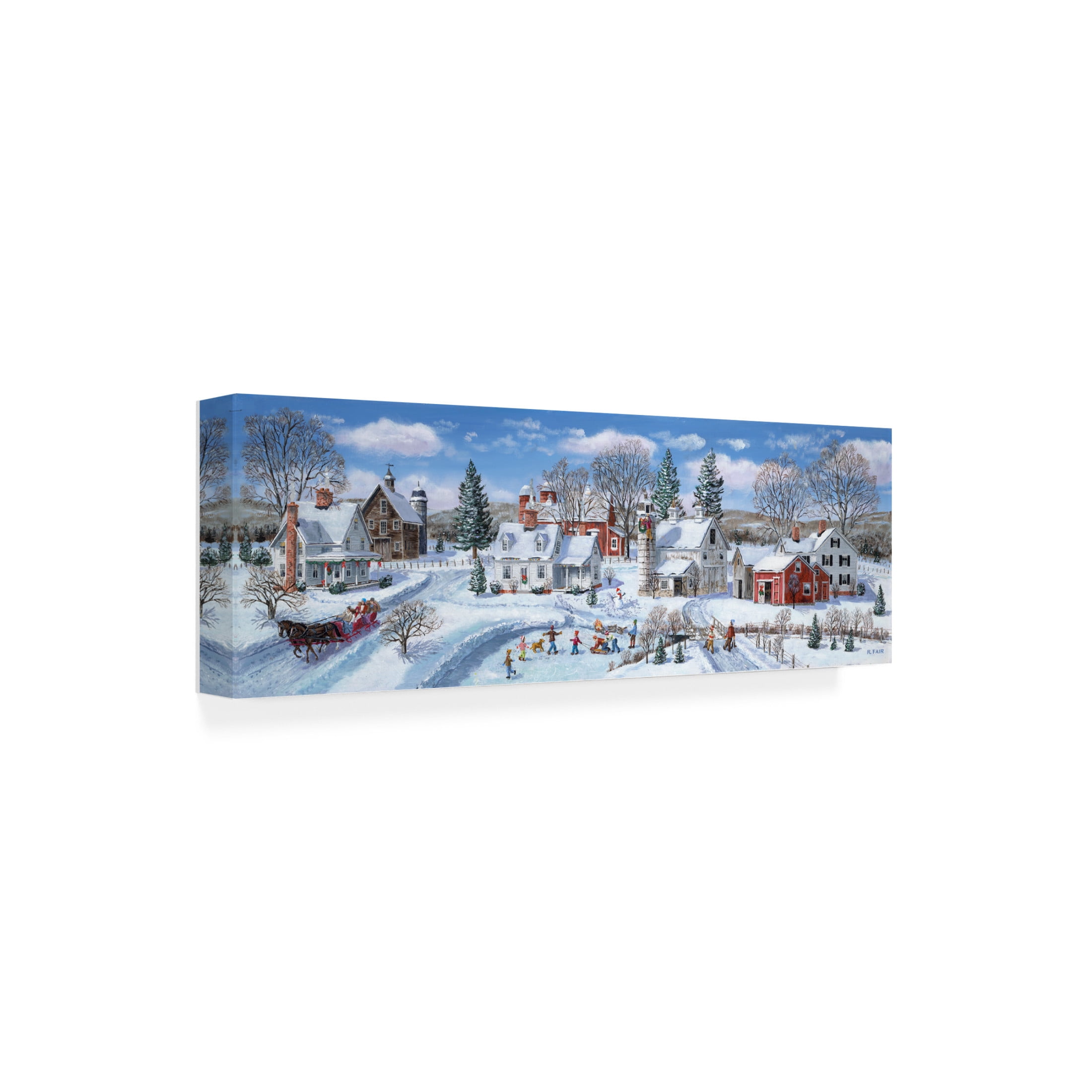 Canvas Wall Art - Bob Fair 'Wreath on the silo' Wall Art for Living Room, Bedroom, or Office Décor by Trademark Fine Art - 32 x 10 Inches