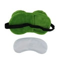 thumbnail image 4 of 3D Frog Cute Cartoon Design Sleeping Eye Blinder Travel Office Snap Soft Plush Eye Mask Green - Sad, 4 of 7