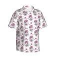thumbnail image 2 of Daiia Cute Poodle Dog Hawaiian Shirt for Men Gentle Cotton Regular Short Sleeve Casual-X-Large, 2 of 9