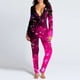 thumbnail image 3 of Mono con botones para mujer, traje con estampado de amor de Navidad, mono funcional abotonado para adultos, Pijama largo de Navidad, 3 of 4