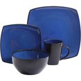 thumbnail image 4 of Gibson Elite Soho Lounge 16 Piece Square Stoneware Dinnerware Set, Blue, 4 of 6