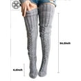 thumbnail image 2 of Luxtrada Women Winter Warm Knit Cable Long Socks Stockings Casual Wool Thigh High Over Knee High Socks Girls Female Leg Warmers 1 Pairs, 2 of 5