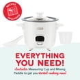 thumbnail image 6 of Dash Mini Rice Cooker Steamer with Removable Nonstick Pot, Keep Warm Function & Recipe Guide, .5 Quart, for Soups, Stews, Grains & Oatmeal, White, 6 of 6
