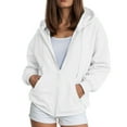 thumbnail image 2 of enyan Women's 2025 Zip Up Hoodies Casual Long Sleeve Sweatshirts Fall Spring Track Jackets with Pockets Hoodies For Women White,L, 2 of 7