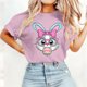 thumbnail image 4 of Camisetas de Manga Larga de las Mujeres Pascua Impresión Cuello Redondo Suelto Casual Suave Poliéster Primavera Verano Vacaciones Suéter Tops, 4 of 8