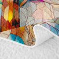 thumbnail image 5 of Homewish Watercolor Nature Tree Twin Quilt Set,Colorful Glass Twin Coverlet Set,Yellow Blue,Colorful Stars Reversible,2-Piece, 5 of 7