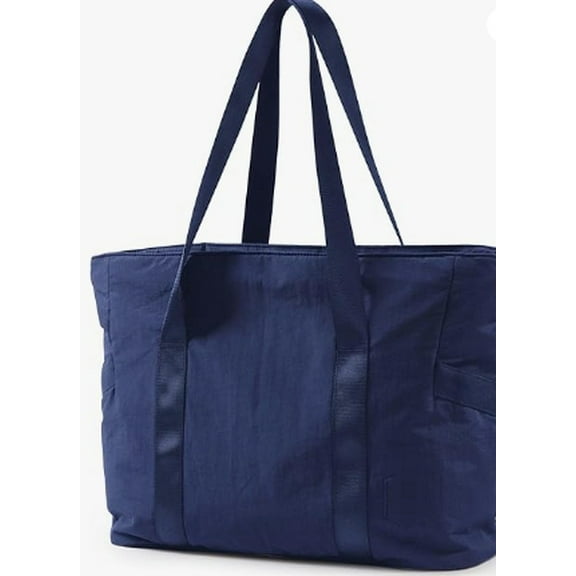 RKXQT Tote Bag for Women with Zipper, Gym Tote with Compartments, Work Tote Nurse Dance Yoga Bag for Sport, Travel Color: G-navy Blue-m-fits 15.6" Laptop