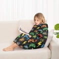 thumbnail image 4 of Colorful Controllers Games Words Black Pattern Blanket Hoodies for Kids 6-13YR Oversize Wearable Blanket Hoodies for Boys Girls Teens, 4 of 7