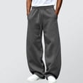 thumbnail image 2 of Men's Solid Color Pocket Drawstring Elastic Waist Casual Fashion Jogger Pants, 2 of 5