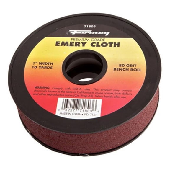 Forney Industries 71803 80 Grit Emery Cloth, 1 in. x 10 Yard