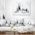thumbnail image 4 of Designart Barcelona Black Silhouette - Cityscape Painting Throw Pillow - 12x20, 4 of 5