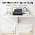 thumbnail image 4 of YANG2 Wall Mounted Folding Table, 31.5" x 23.5" Wood Murphy Desk Drop-Leaf Table, Space Saving Foldable Floating Desk, Wall Desk Fold Down for Small Spaces, Study, Bedroom, Bathroom (White), 4 of 10