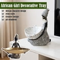thumbnail image 6 of Handmade African Woman Resin Tray Statue, Decorative Figurine Tray for Jewelry, Keys, Home Table Centerpiece, Cultural Art Gift, 6 of 7