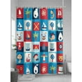 thumbnail image 5 of Shower Curtain, Lighthouse Ship Anchor Cartoon Style Washable Shower Curtain with Hooks Bath Decor Fabric Shower Curtains for Bathroom, Hotel, Stalls, Bathtubs, 66x72 Inch, 5 of 6