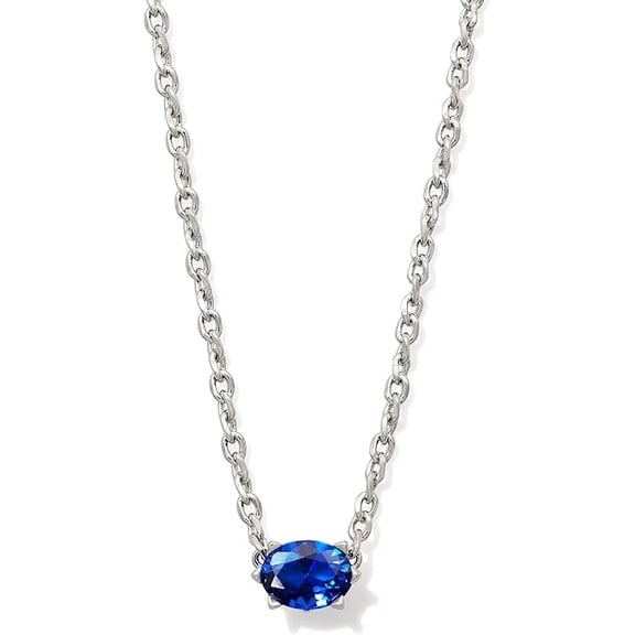 Kendra Scott Cailin Silver Pendant Necklace in Blue Crystal