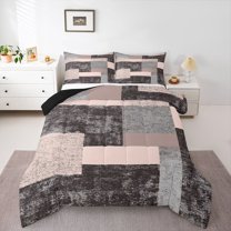 Castle Fairy Minimalist Triangle Twin Comforter Sets,Abstract Geometric Bedding Set