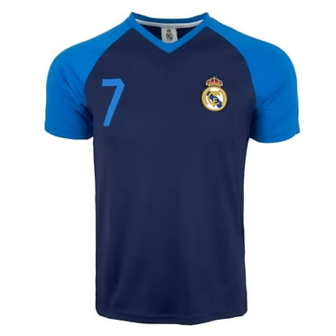 Rhinox Real Madrid #7 Soccer Jersey, Polyester, Navy/Sky, YS-YXL