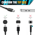 thumbnail image 3 of 45W Type C USB C Charger for HP chromebook Charger Spectre x360 13 15 13-v111dx 13-v011dx 13-w023dx 13-w013dx 13-ae013dx 13-ac023dx Acer Chromebook C732 C733 Lenovo Yoga 720 DELL chromebook Charger, 3 of 6