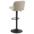 thumbnail image 2 of Bouclair Tabouret de Bar Réglable en Tissu et Métal Taupe, 2 of 5