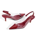 thumbnail image 2 of RONILURN Women's Kitten Heel Pumps Transparent Slingback Closed Pointed Toe Low Heel Dress Shoes Backless Comfortable Clear PVC, 2 of 8