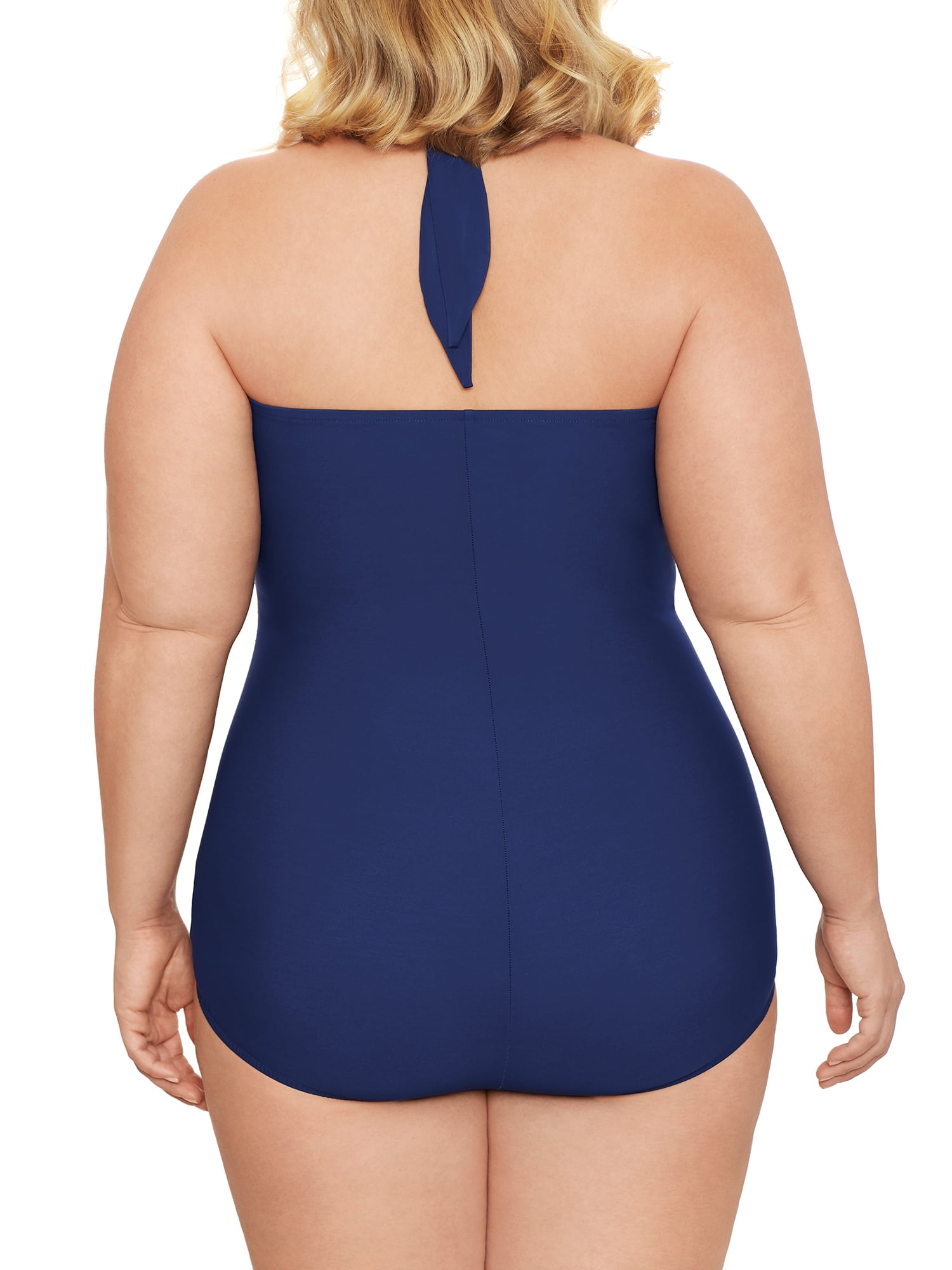Simply Slim Women's and Plus Glam Sheath One Piece Swimsuit, Sizes M-3X