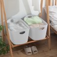 thumbnail image 3 of FixtureDisplays Panier à Linge Capacité 8 Gallons avec Poignées Panier de Rangement Multifonctionnel en Plastique Blanc, Pèse 1,5 Livres, Rigide avec Flexibilité 22013, 3 of 8
