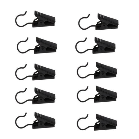 

30-Pack Curtain Clips Hook Glider Peg Panel Screen Hanger Clamp 32mm Black