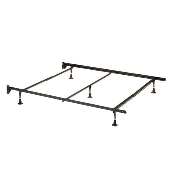 Bowery Hill Contemporary Metal Full/Queen Bed Frame in Black