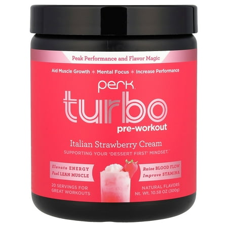 Perk Energy Turbo, Pre-Workout, Italian Strawberry Cream, 10.58 oz (300 g)