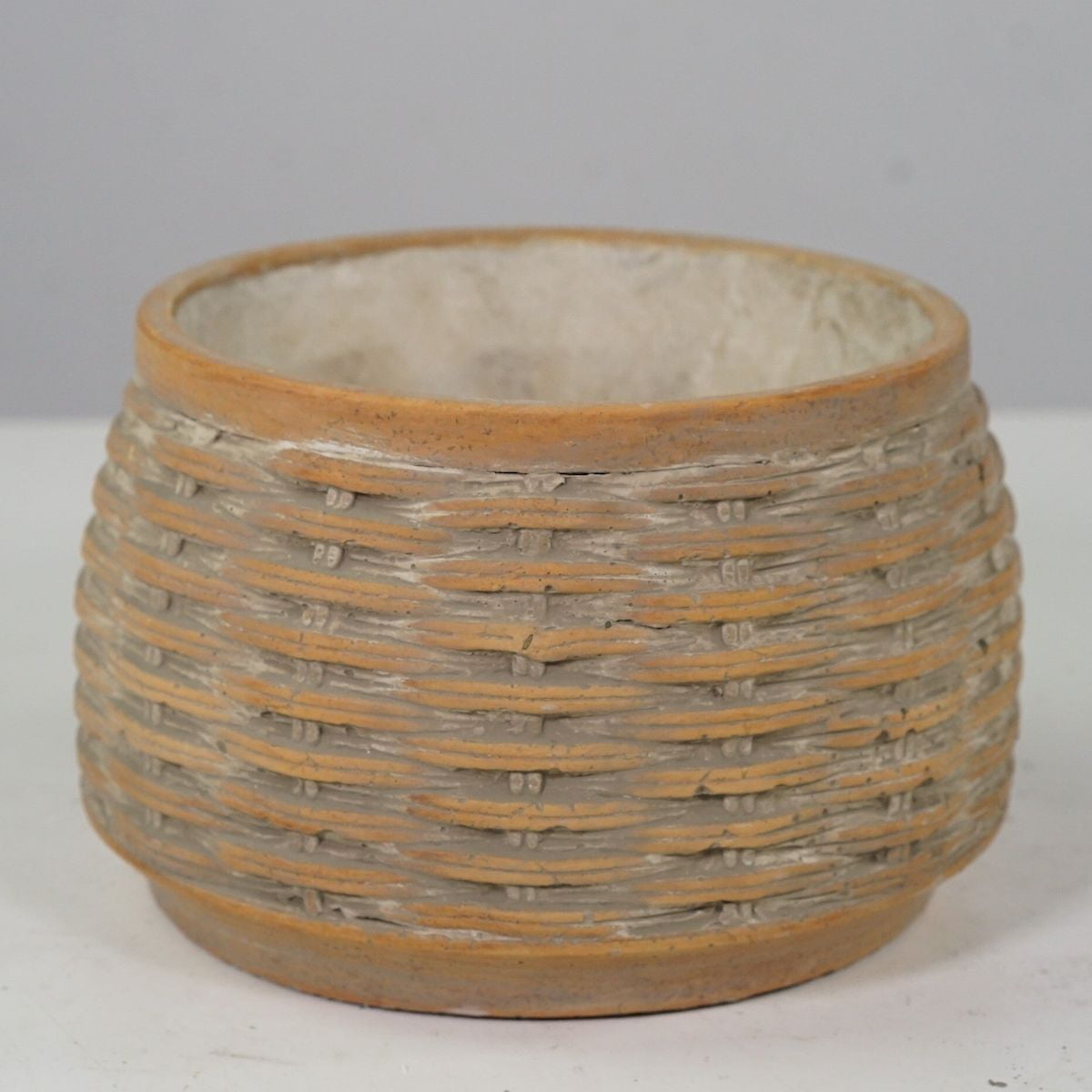 Wicker Look Cement Planter