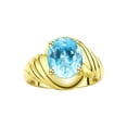 thumbnail image 1 of RYLOS Bagues pour Femmes Bague en Argent Plaqué Or 14K Style Classique Ovale 12X10MM Bague Solitaire Pierre Précieuse Topaze Bleue de Décembre Bijoux pour Femmes Taille 9.5, 1 of 7